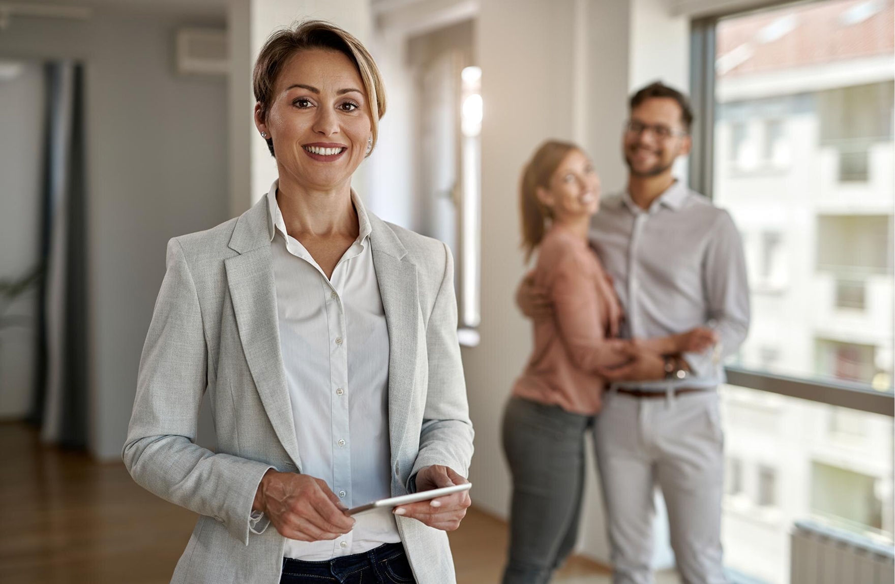 Medium shot couple buying new home 10